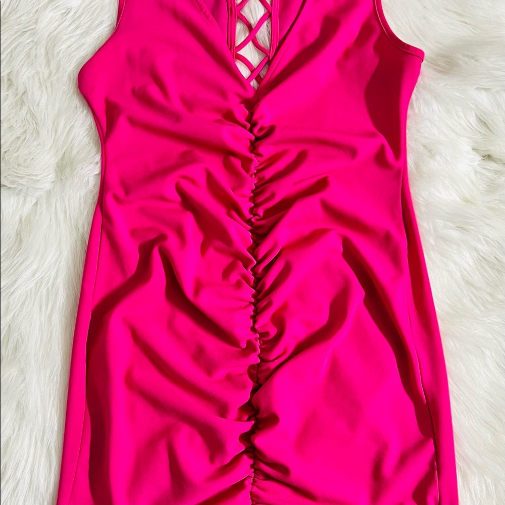 Fushia Hot Pink dress size L